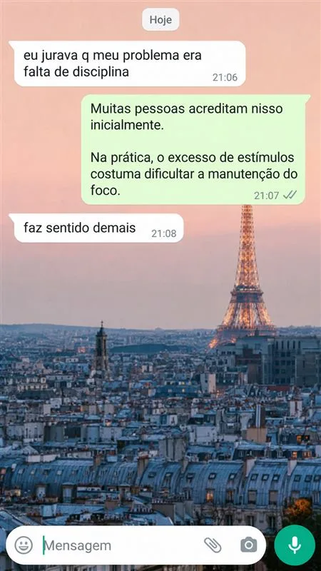 Eu jurava que meu problema era falta de disciplina